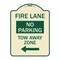 Signmission Fire Lane Tow-Away Zone W/ Left Arrow Heavy-Gauge Aluminum Sign, 24" x 18", TG-1824-23978 A-DES-TG-1824-23978 - alternate 1